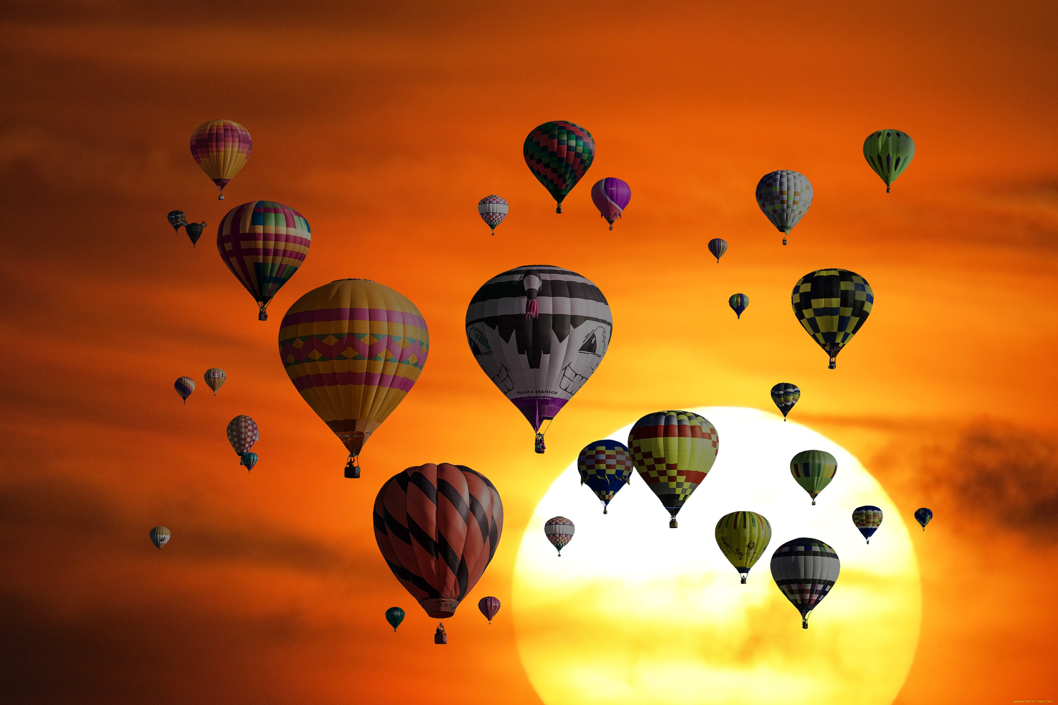  , ,   , hot, air, balloons, sunset, orange, sky, travel, vacation, holidays, adventure, view